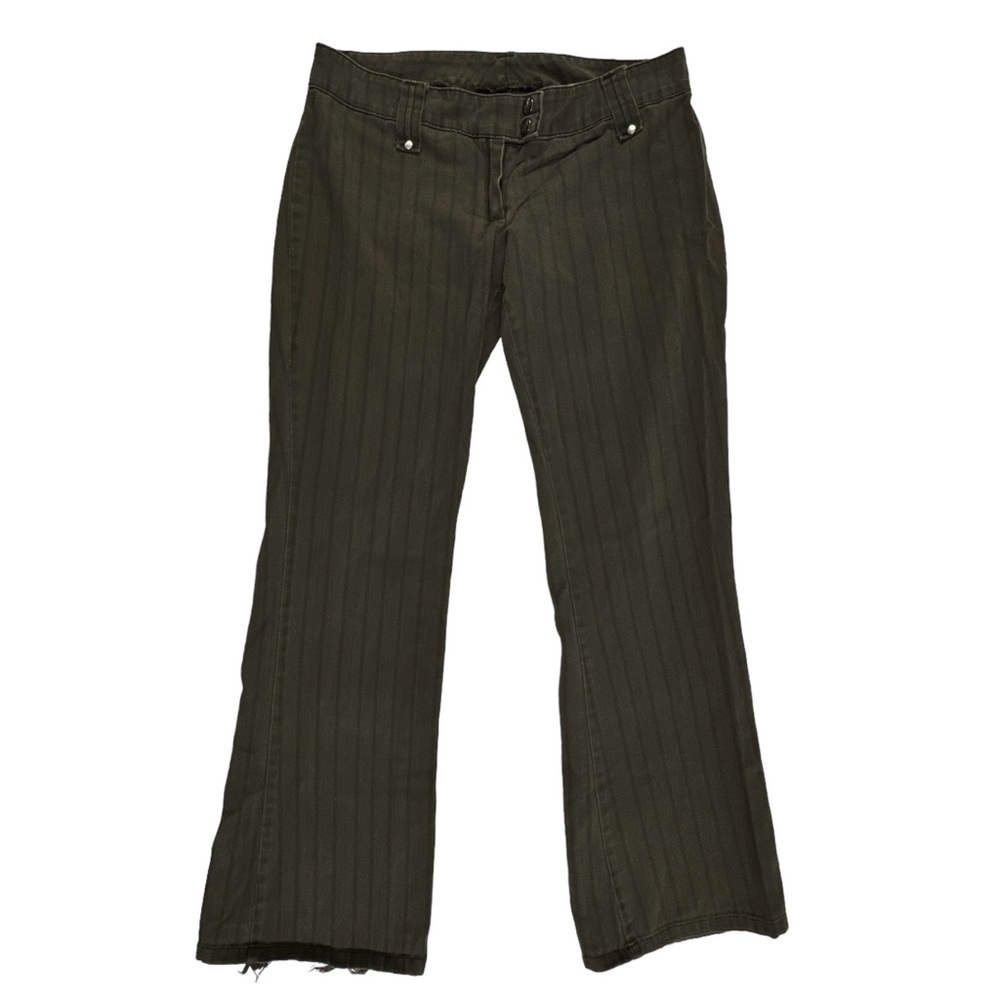 Vintage Lip Service Pants Size 5 Pin Stripe Pants Y2K Flare Wide Leg Distressed